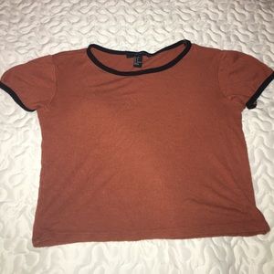 Forever 21 ringer crop tee